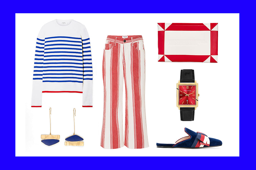 red blue white styling