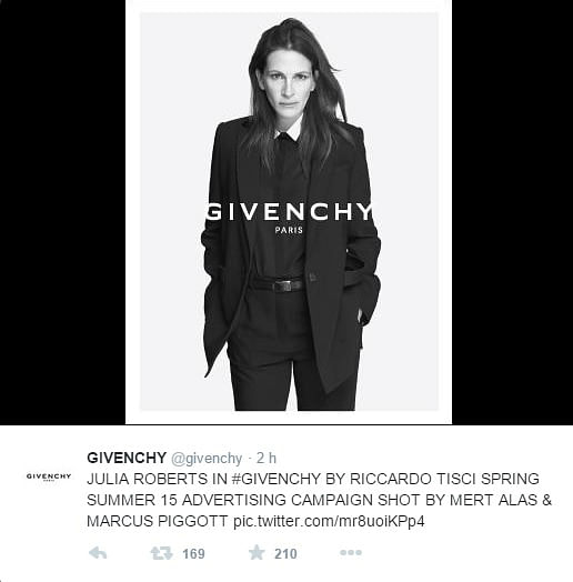 Julia Roberts is the face of Givenchy Spring Summer 2015 campaign 